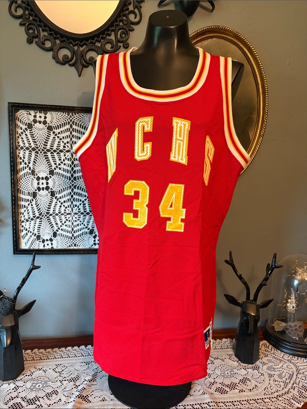 Vintage wheeling central Basketball Jersey with Yellow Trim - Brand Unknown